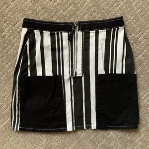BDG Denim Mini Skirt - Ruby Striped Zip Up Skirt M